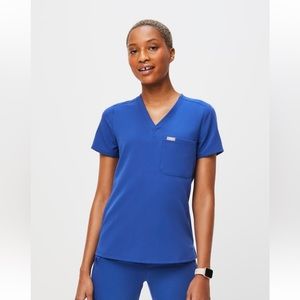 Figs Caterina denim scrub top